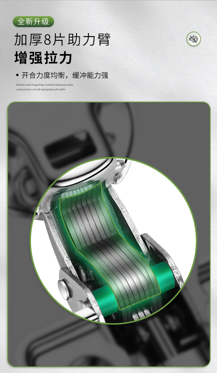 304 stainless steel two-stage force small-angle full damping hinge buffer 35-cup zero-angle thick door panel universal hinge pic 5