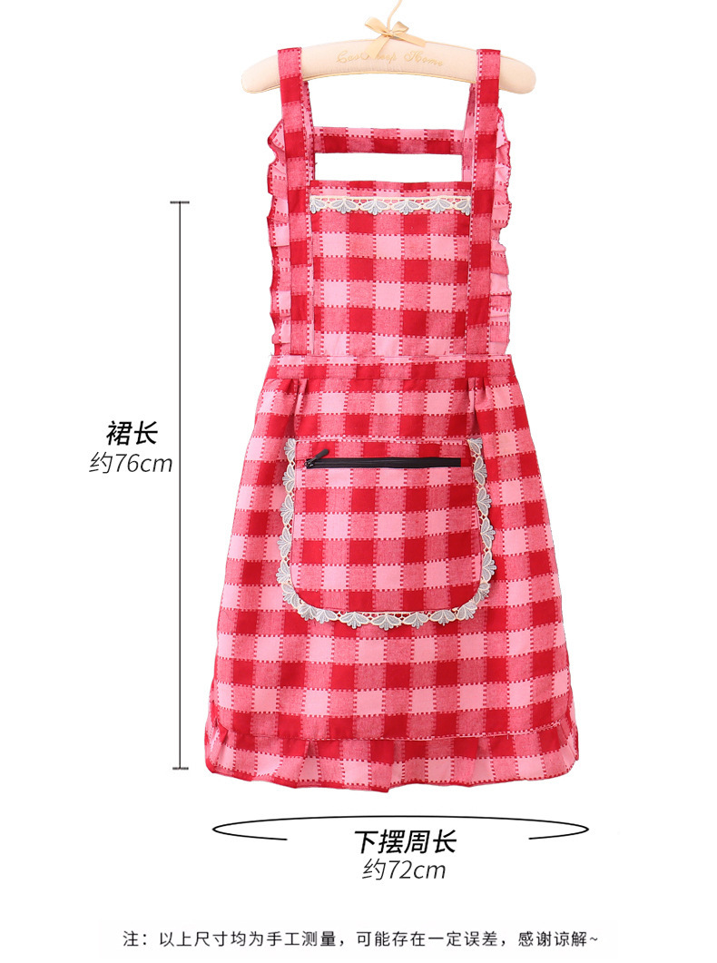 【 Chi Jia 】 Stylish lace-trimmed apron for home cooking, double-layer lining, stain-resistant and dirt-resistant work clothes pic 6