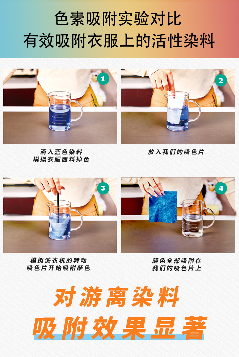 吸色片防串色洗衣片吸色加洗衣去污能力超强泡泡纸跨境专供详情2