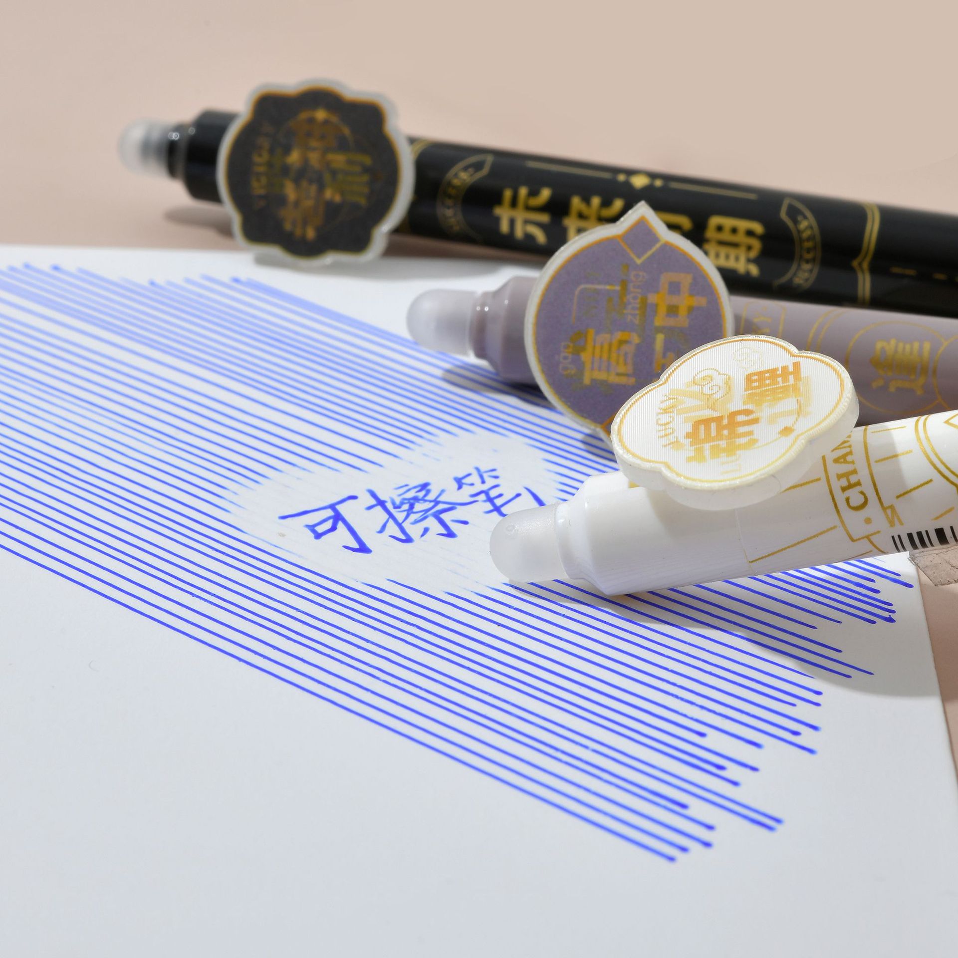 Chenxi Jinbang Dingming Erasable Pen, creative grating gel pen, ST pen tip, blue pen core, 0.5mm, student stationery pic 7
