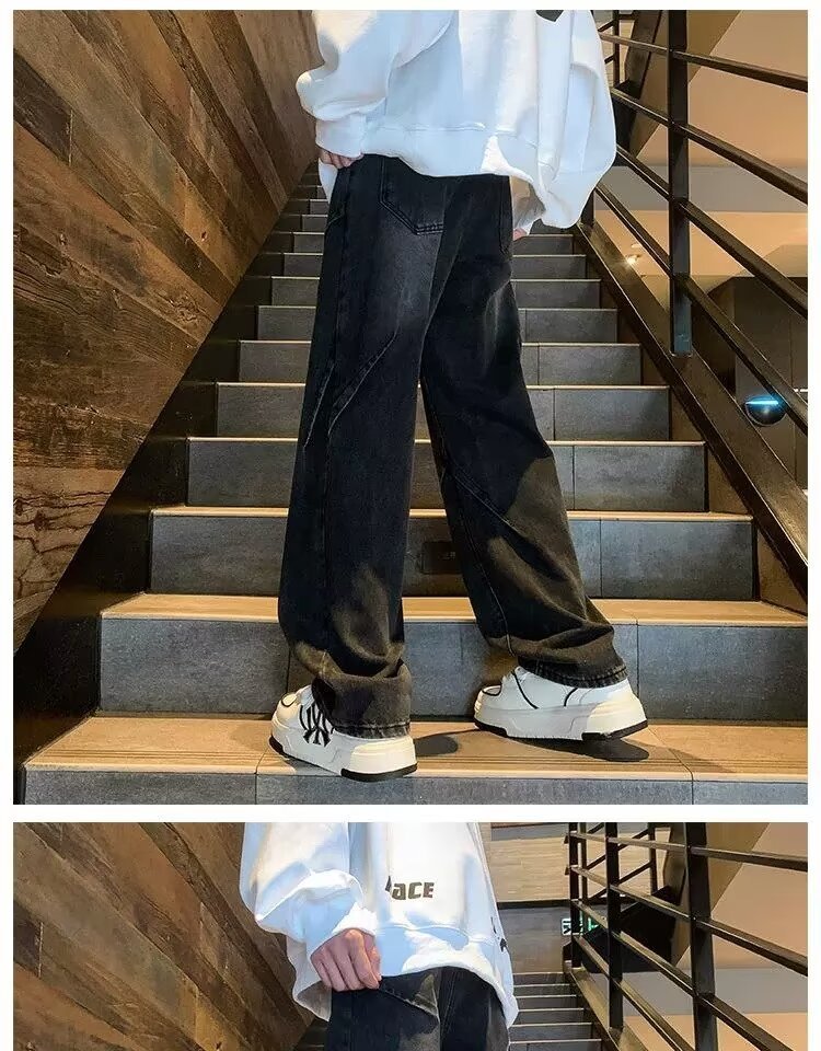 2024新款牛仔裤男款春夏季美式潮流vibe裤子大码宽松阔腿直筒男裤详情23
