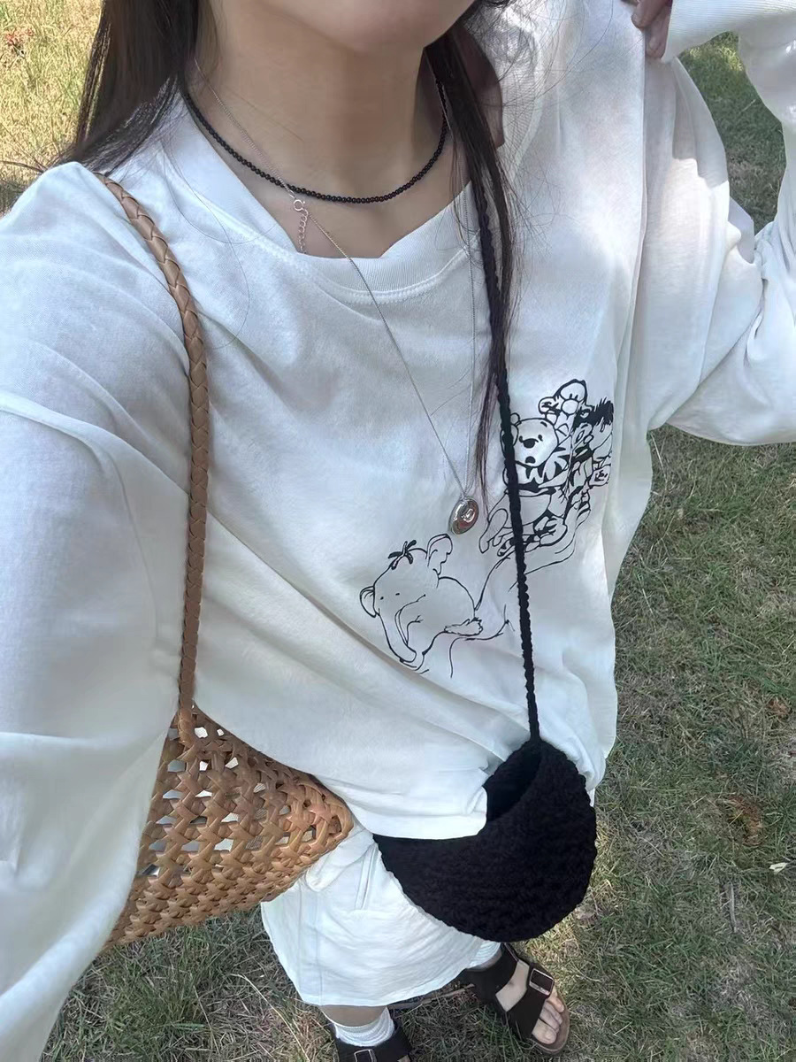 In stock 2025 summer new style, Dongdaemun, South Korea, round-neck super cute cartoon print sun protection long-sleeved T-shirt top for women pic 30