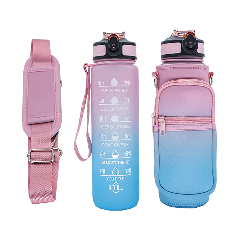 Wholesale SBR diving material outdoor sports water bottle cup covers, hand-held shoulder strap portable thermos flask protective covers from the manufacturer pic 32