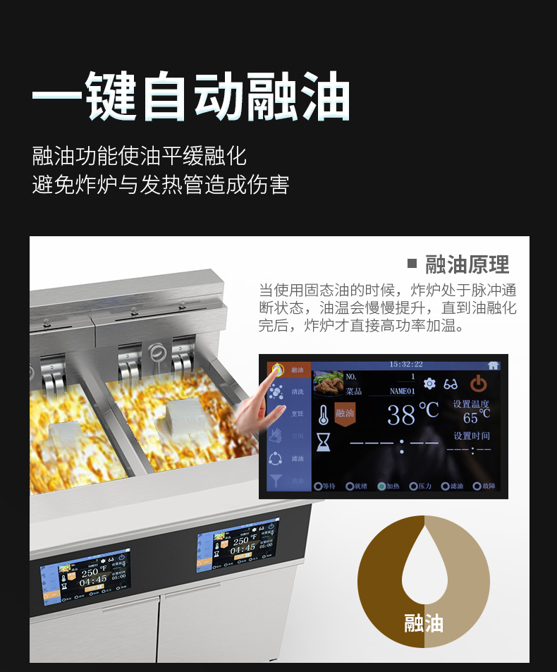 OFE-226L触摸屏油炸锅双缸可翻转扁管加热易清洗精准控温炸炉详情12