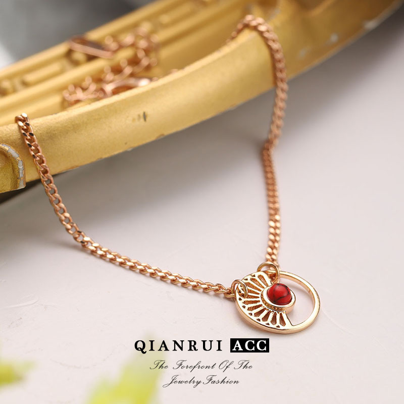 A best-selling cross-border Amazon accessory from Europe and America: titanium steel collarbone chain, colorful zircon eye pendant necklace, French high-end pic 22