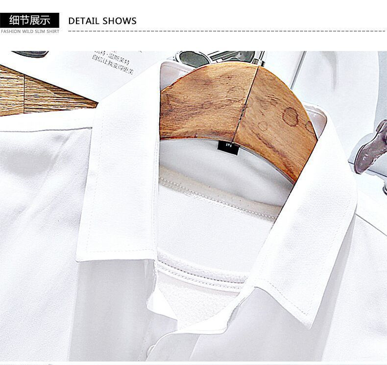 春夏季白衬衫男半袖商务休闲韩版修身黑工装短袖伴郎衬衣寸职业潮详情14