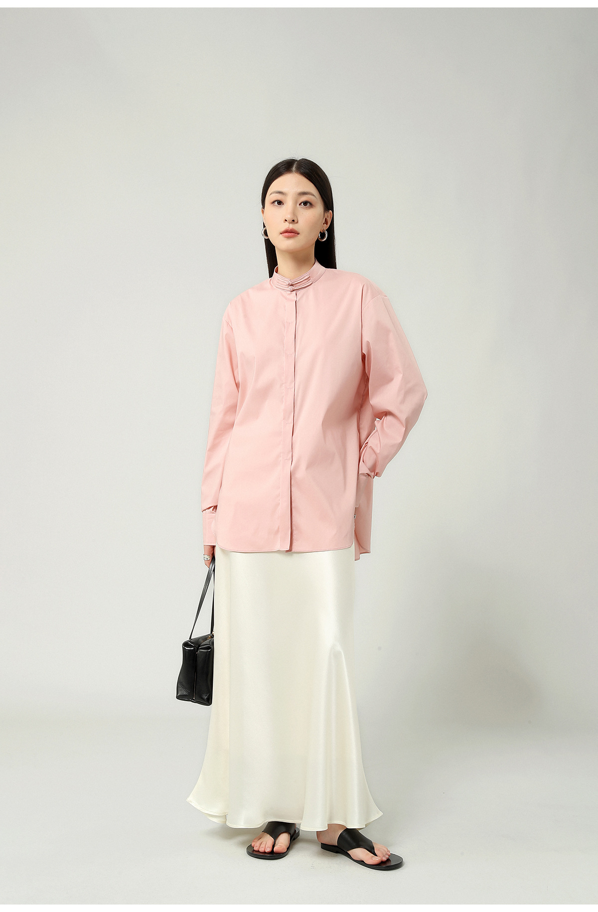 醋酸缎面丝光感柔软垂顺牛筋高腰长款半身裙女2025夏新款飘逸长裙详情17