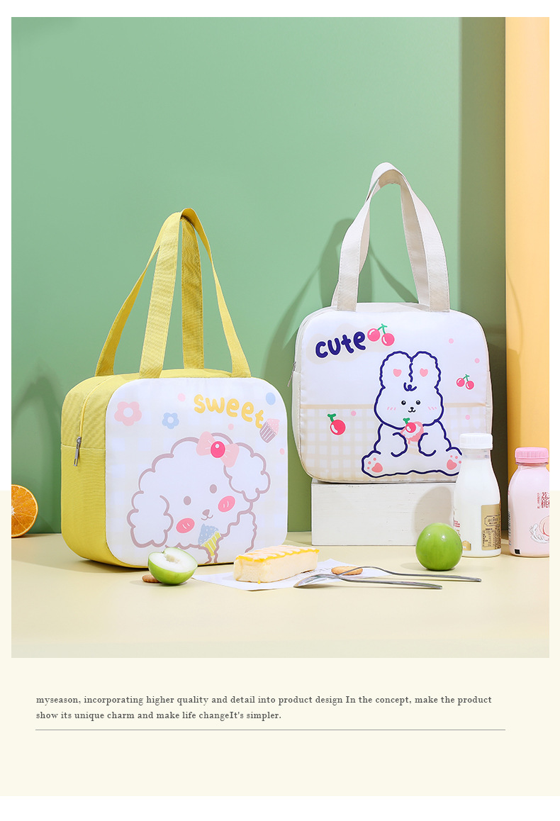 方形卡通便当包学生保温饭盒袋牛津布午餐盒保鲜收纳手提保温袋详情14