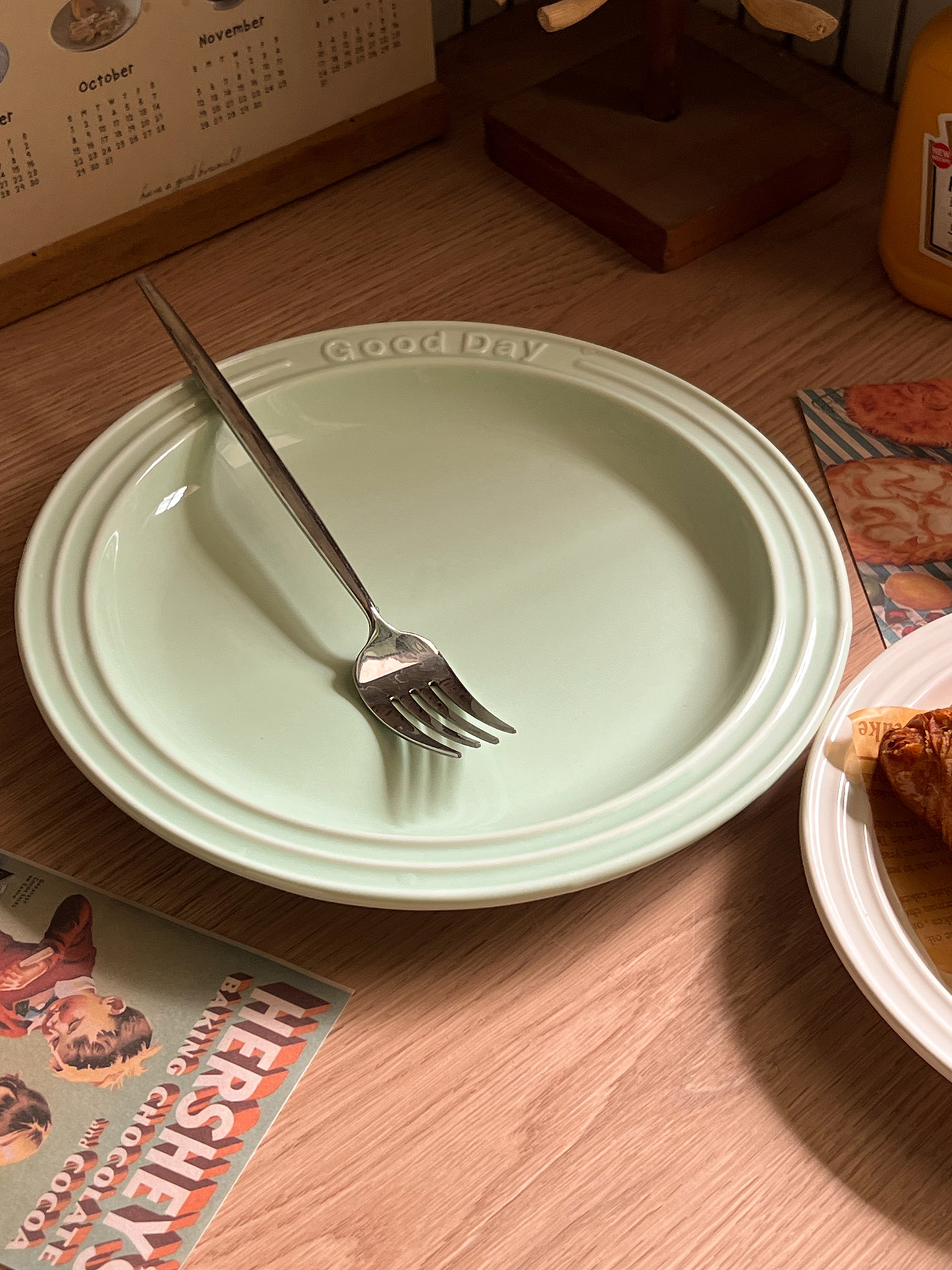 ins风浮雕字母盘奶油风奶呼呼西餐意面牛排甜品蛋糕盘质感颜值好详情13