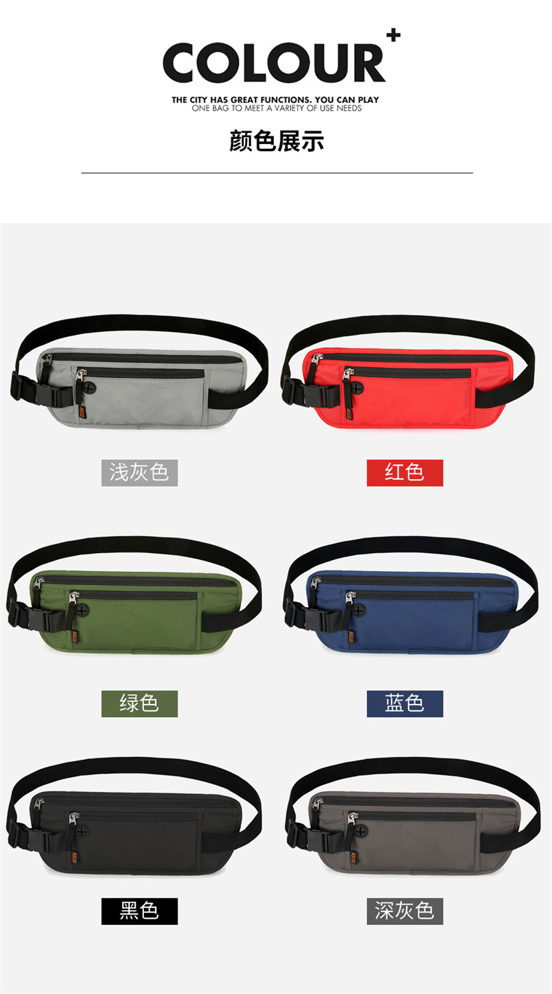 2024新款手机护照证件包腰包贴身防盗刷RFID防水防盗超薄手机腰包详情3