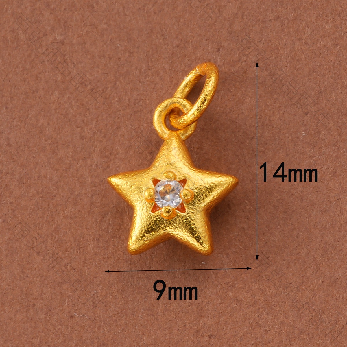 Ancient Vietnamese sand gold color retention zirconium five-pointed star pendant bracelet necklace clasp DIY jewelry accessory pic 4
