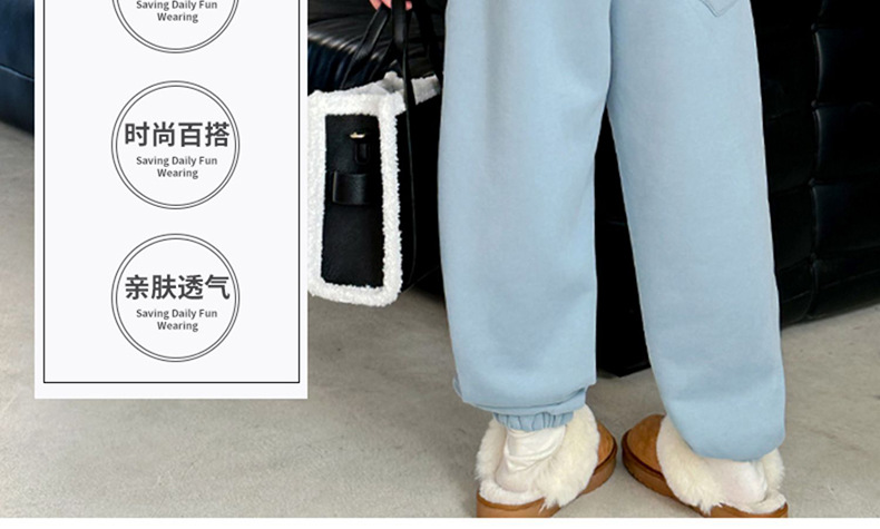 女大童加绒加厚卫裤2025冬装新款洋气小女孩休闲宽松运动长裤子潮详情11
