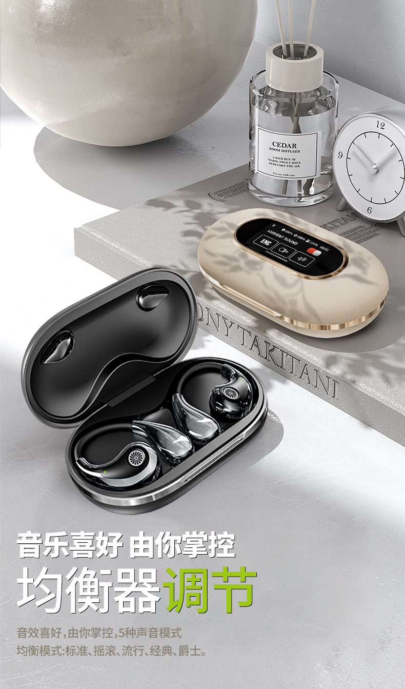 YX43挂耳无线蓝牙耳机OWS智能ENC降噪超长续航彩屏歌词显示多语言详情17