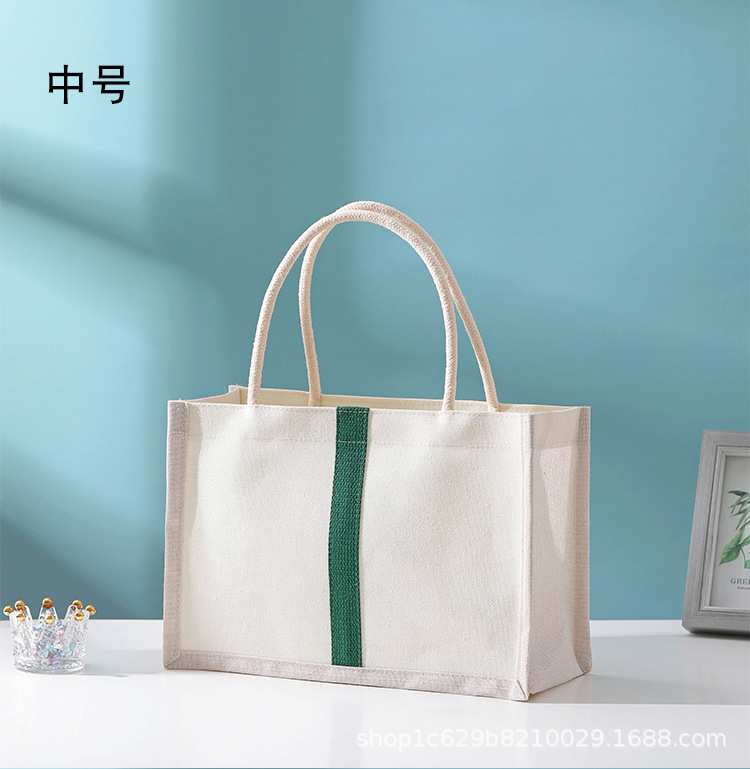 Wholesale of laminated canvas bags in stock, eco-friendly hand-held canvas bags, single-shoulder hand-painted canvas bags with logo printing, cotton and linen bags pic 10