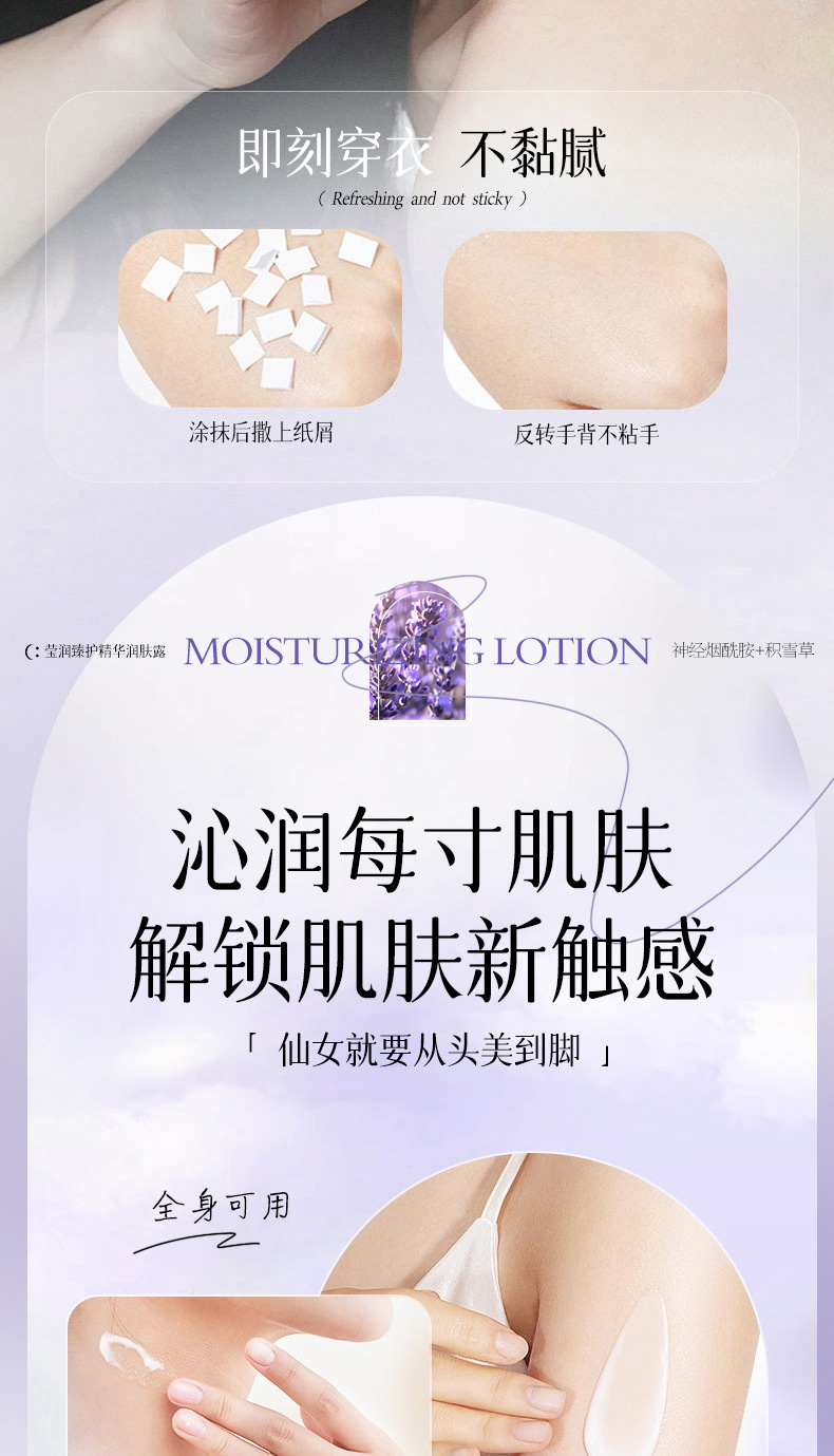 LMLTOP 莹润臻护精华保湿补水润肤露400ml  香氛滋润身体乳详情13