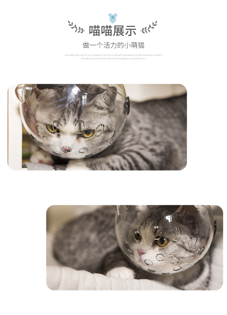 宠物太空头罩打针防咬伊丽莎白项圈术后防添猫头套狗项圈猫咪用品详情4
