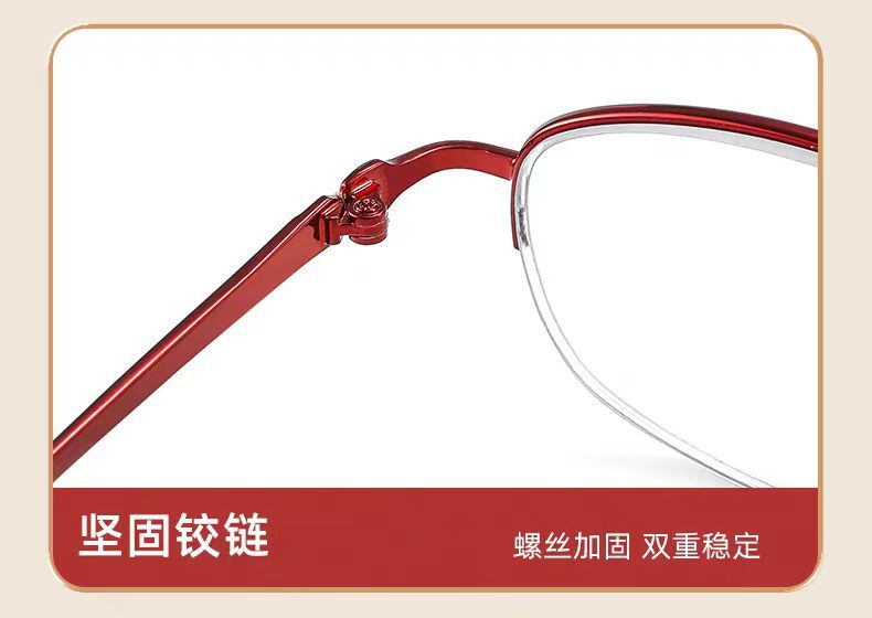 The new semi-framed anti-blue light reading glasses for women are elegant and youthful. They are high-definition and eye-protecting reading glasses for the elderly pic 21