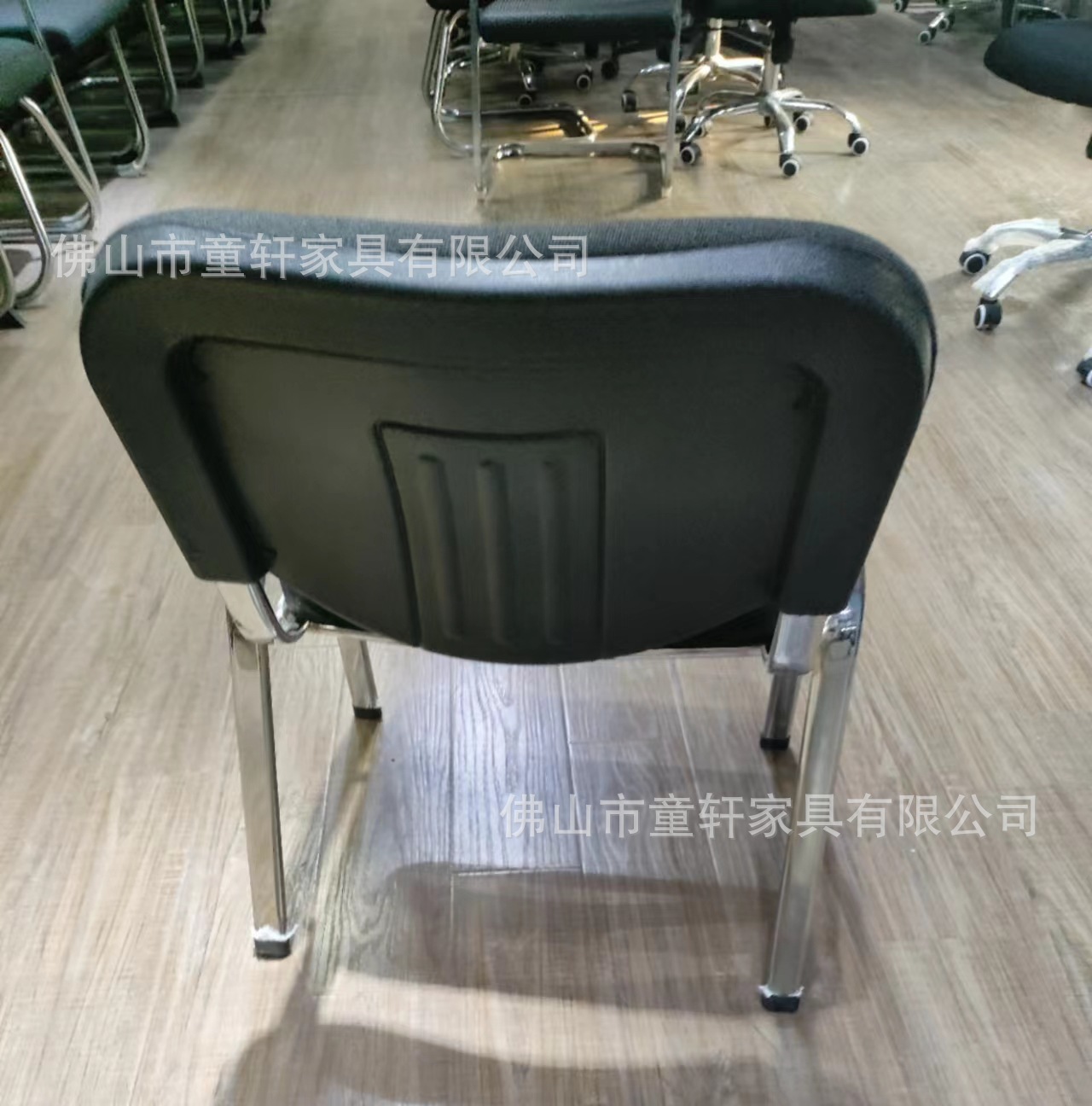 Foshan manufacturer wholesals foreign trade office chairs, fabric four-legged training chairs with writing boards and armless conference seats pic 32