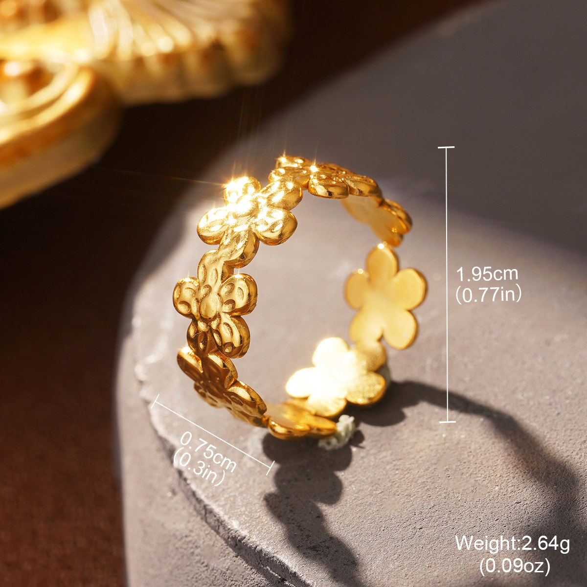 Retro European and American geometric stainless steel ring, non-fading shell geometric shape, fashionable and simple titanium steel index finger ring pic 29