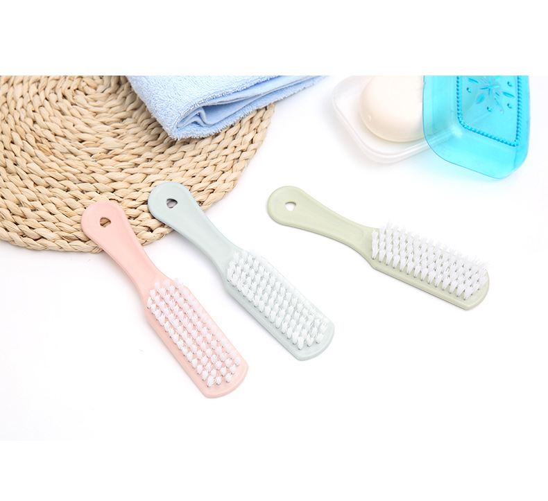 Plain plastic small brush for stain removal, laundry brush, shoe cleaning brush, long-handled soft bristles, hanging clothes brush and shoe brush pic 4