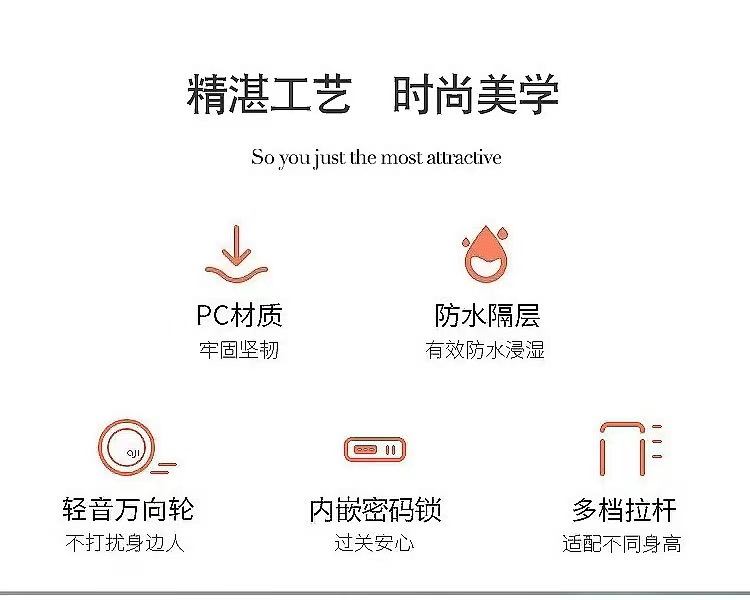 包郵20寸磨砂面拉杆箱密碼鎖小行李箱出行節日活動送禮品包郵详情3