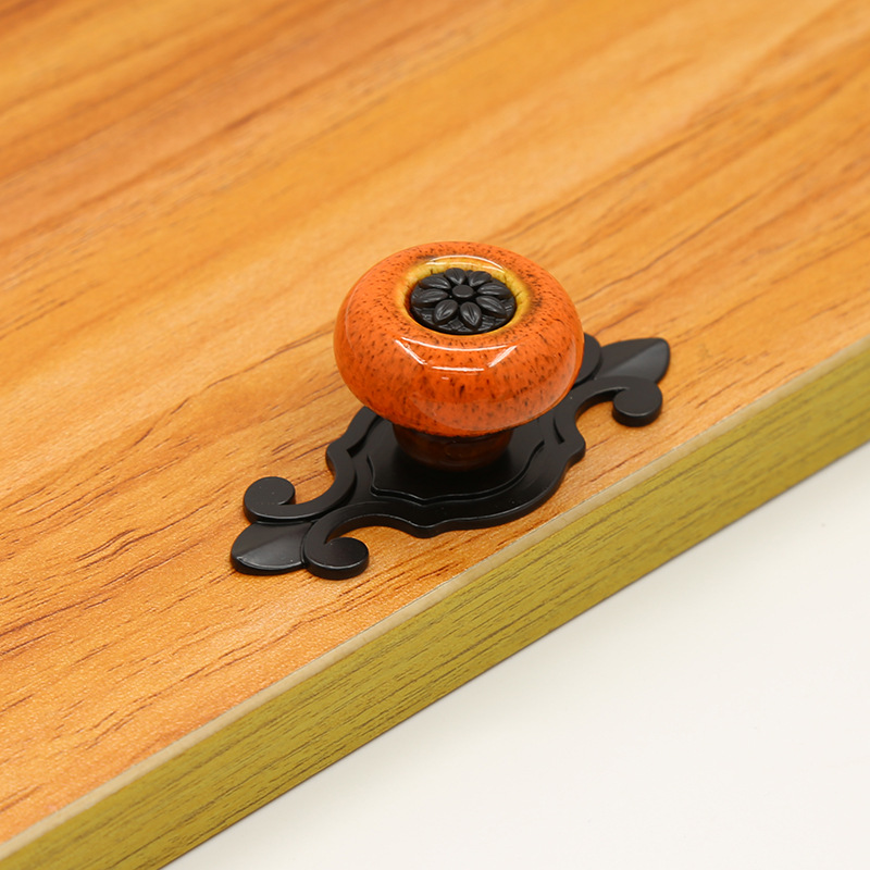 Antique copper creative furniture handles, cabinet, wardrobe, drawer glazed handles, single-hole furniture accessories handles with ethnic style pic 27