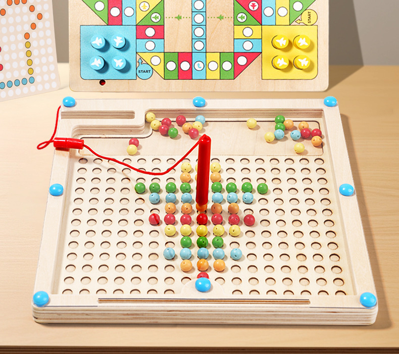 Baby magnetic color classification, positioning, counting board, pen movement maze, math enlightenment, cognitive matching, wooden toys pic 157