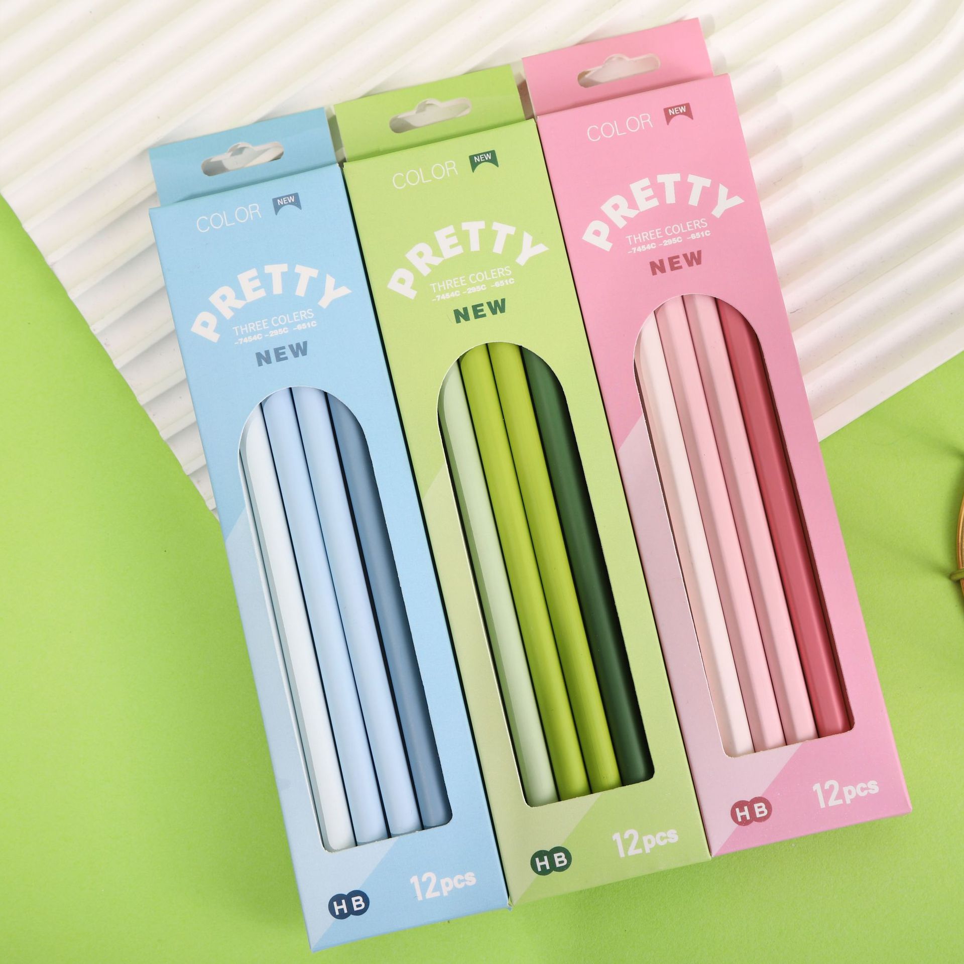 奔贝儿2B铅笔12支一盒渐变hb铅笔小学生专用书写工具马卡龙圆杆笔详情8