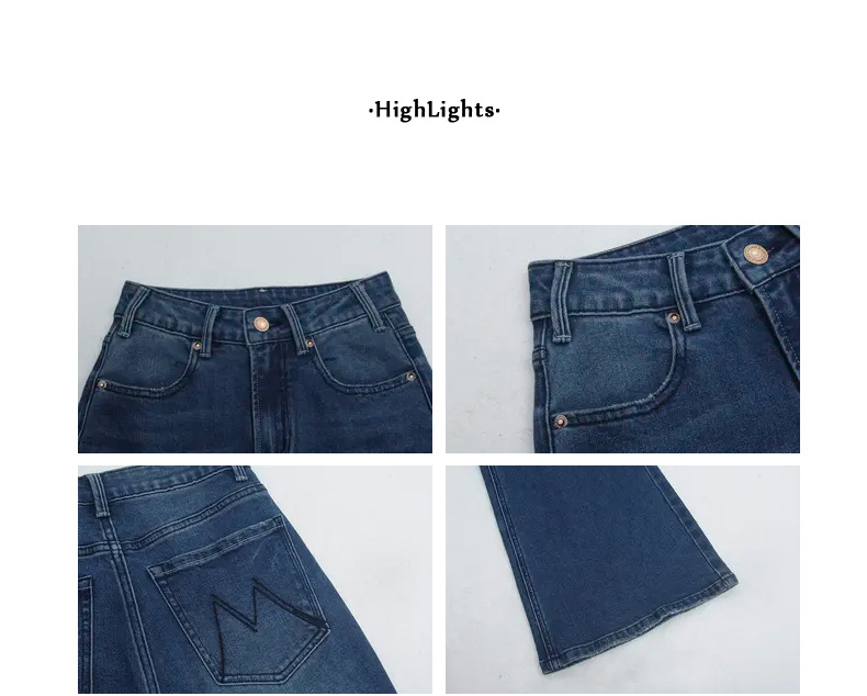 【90s Retro Horn 】 Ge Ming High-waisted slightly flared jeans for Women 2025 Spring New floor-length Pants R155H pic 10