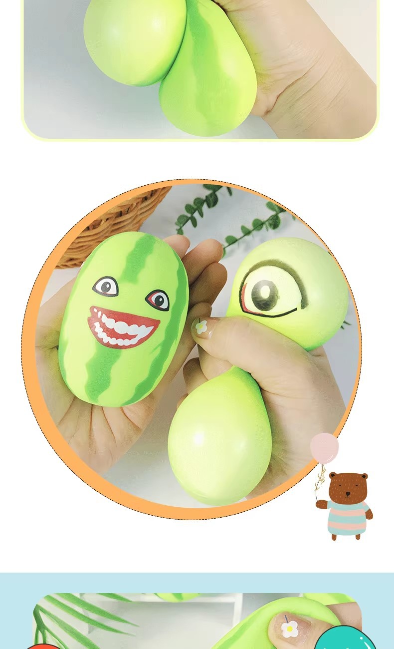 网红西瓜捏捏乐减压玩具创意水果玩偶西瓜条公仔摆件捏捏解压神器详情9