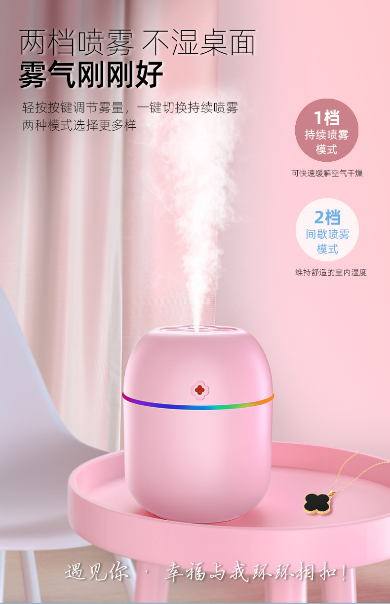 Новый портативный увлажнитель lucky травник mini USB для домашних увлажнителей X5 четырёхлистный увлажнитель pic 8