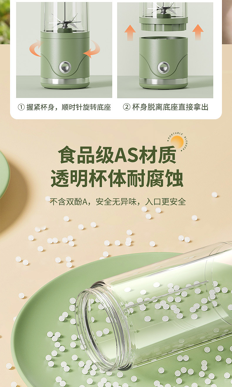 New cross-border juicer, portable fully automatic charging wireless juicer, small household ice crusher, juicer pic 11