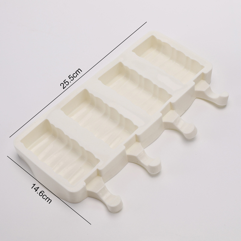 Creative 4-piece silicone ice cream mold, home DIY Popsicle ice cream mold, multi-purpose practical Popsicle pudding mold pic 1