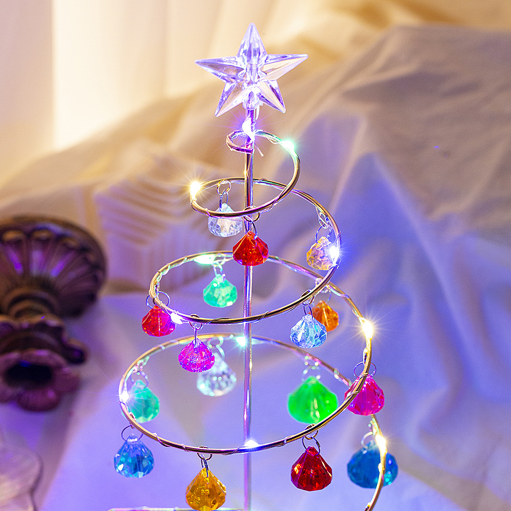 Christmas decorations, gifts, electroplated ironwork trees, LED illuminated crystal Christmas trees, crystal display stands, ornaments, night lights pic 6