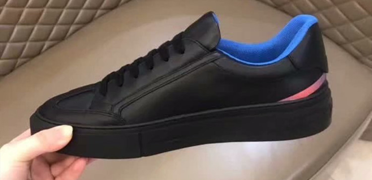 真皮男板鞋欧洲站拼色系带小白鞋平底牛皮防臭黑色时尚休闲单鞋潮详情28