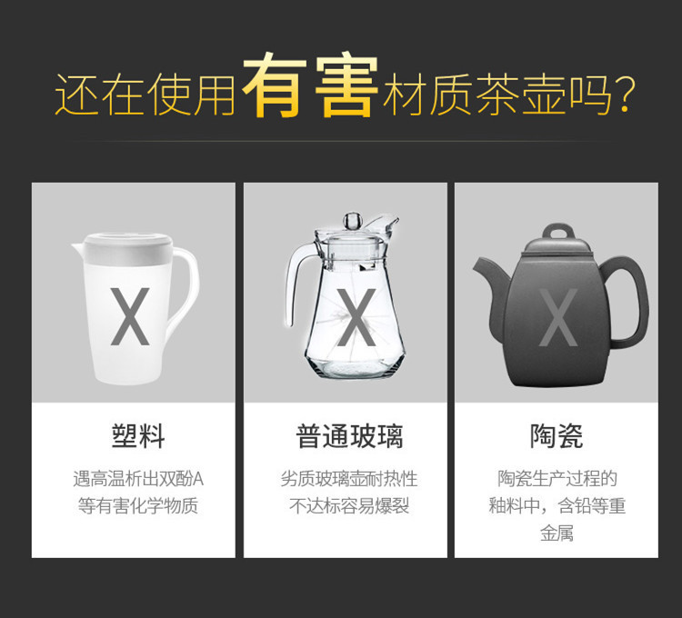厂家批发高硼硅耐热玻璃茶壶透明功夫茶具泡茶壶不锈钢过滤花茶壶详情2