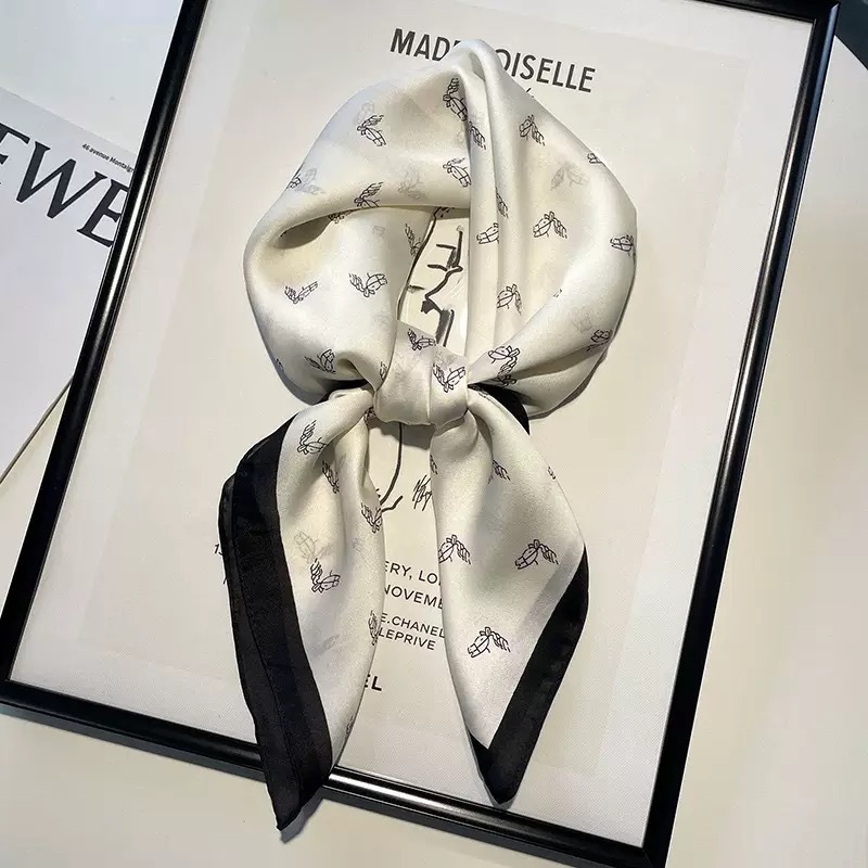 70丝巾方巾高级感 韩系时尚百搭职业仿真丝小领巾复古印花丝巾女详情4