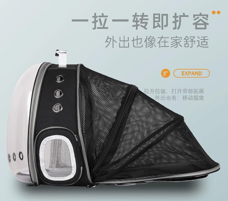 Cross-border space capsule pet bag, solid color transparent hand-held cat bag, portable and breathable double-shoulder cat backpack, mini bag pic 7