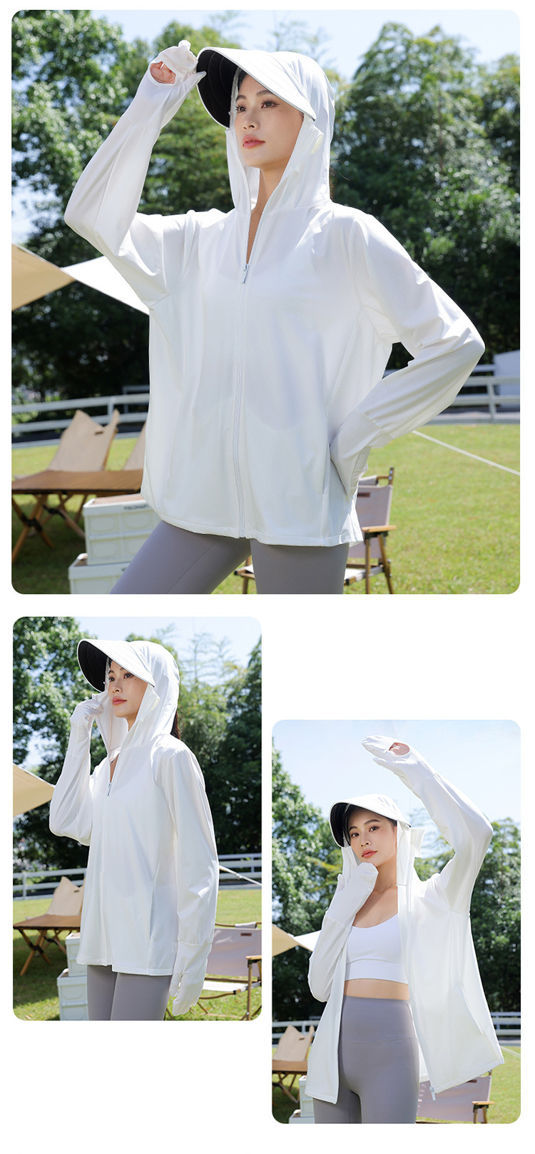 防晒衣冰丝女2025新款夏季原纱防紫外线长袖罩衫外套骑车服透气详情6