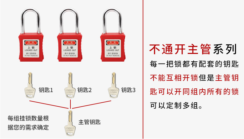 Bedi type industrial safety padlock, personal life lock, electrician lock, loto lockable tag, equipment maintenance safety lock pic 11