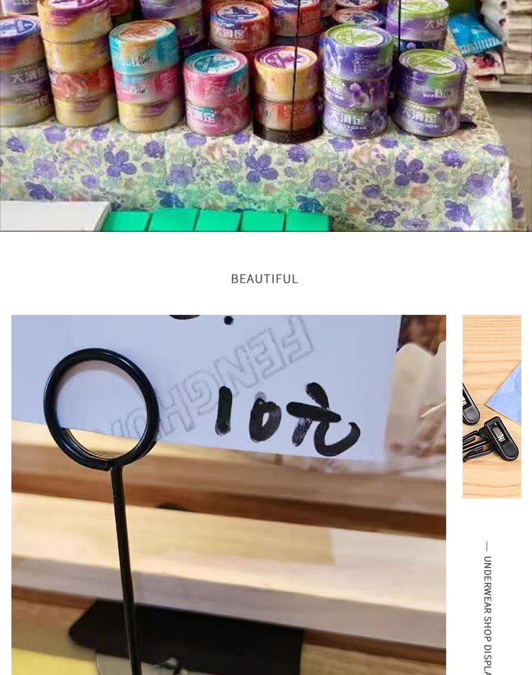 餐厅座位卡餐牌夹宴会菜牌立牌金属标签夹价格标签席位卡夹展示牌详情6