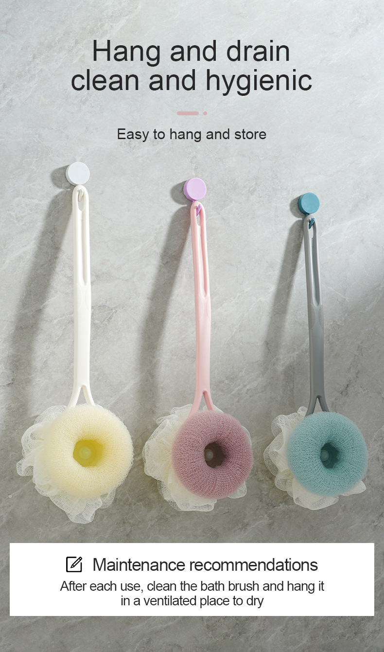 Women's Bathing Brush 2-in-1 Back Brush Rubbing Mud and Back详情8