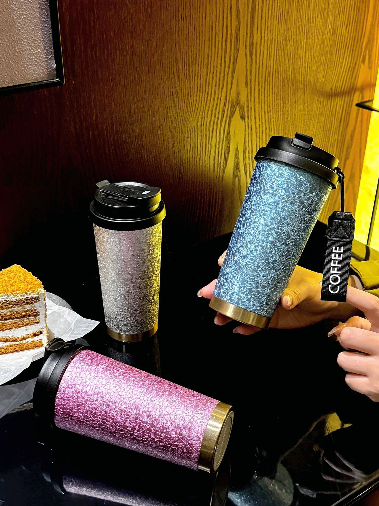 Titanium-coated coffee cups, insulated cups, high appearance standards for men and women, portable and high-end portable titanium water cups, titanium cup gift creativity pic 19