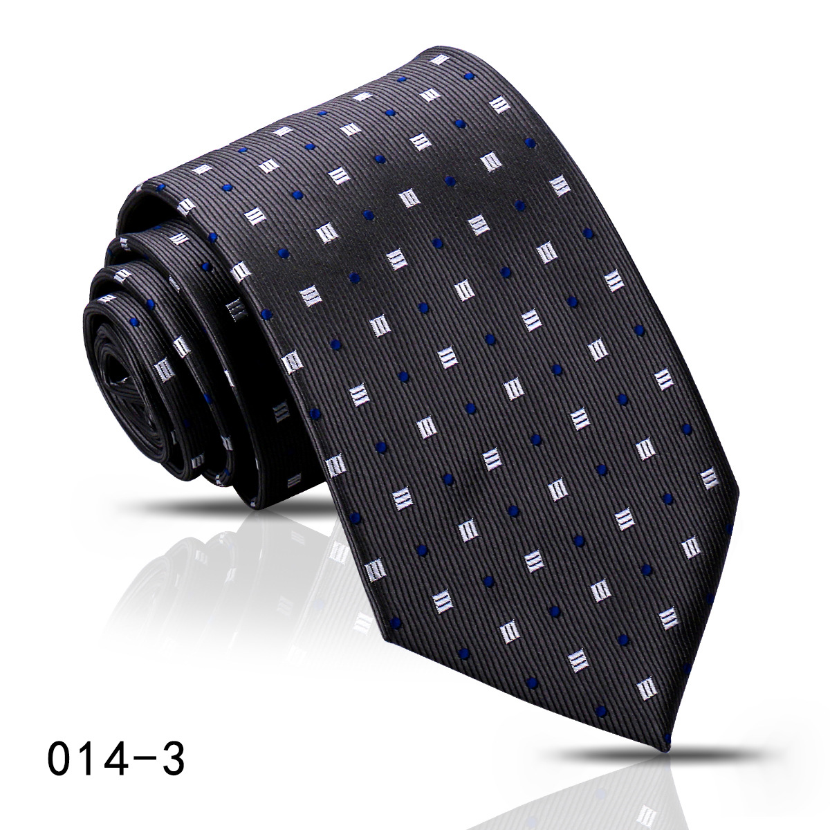 男士商务职业条纹领带8CM高级感蓝色藏青手打衬衣搭配嵊州现货详情44