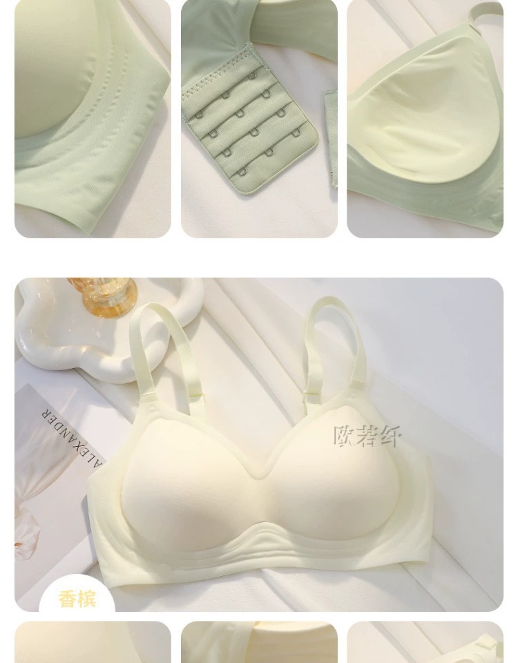 漫画胸内衣女小胸聚拢夏季薄款聚拢软支撑无钢圈一片式无痕文胸罩详情25