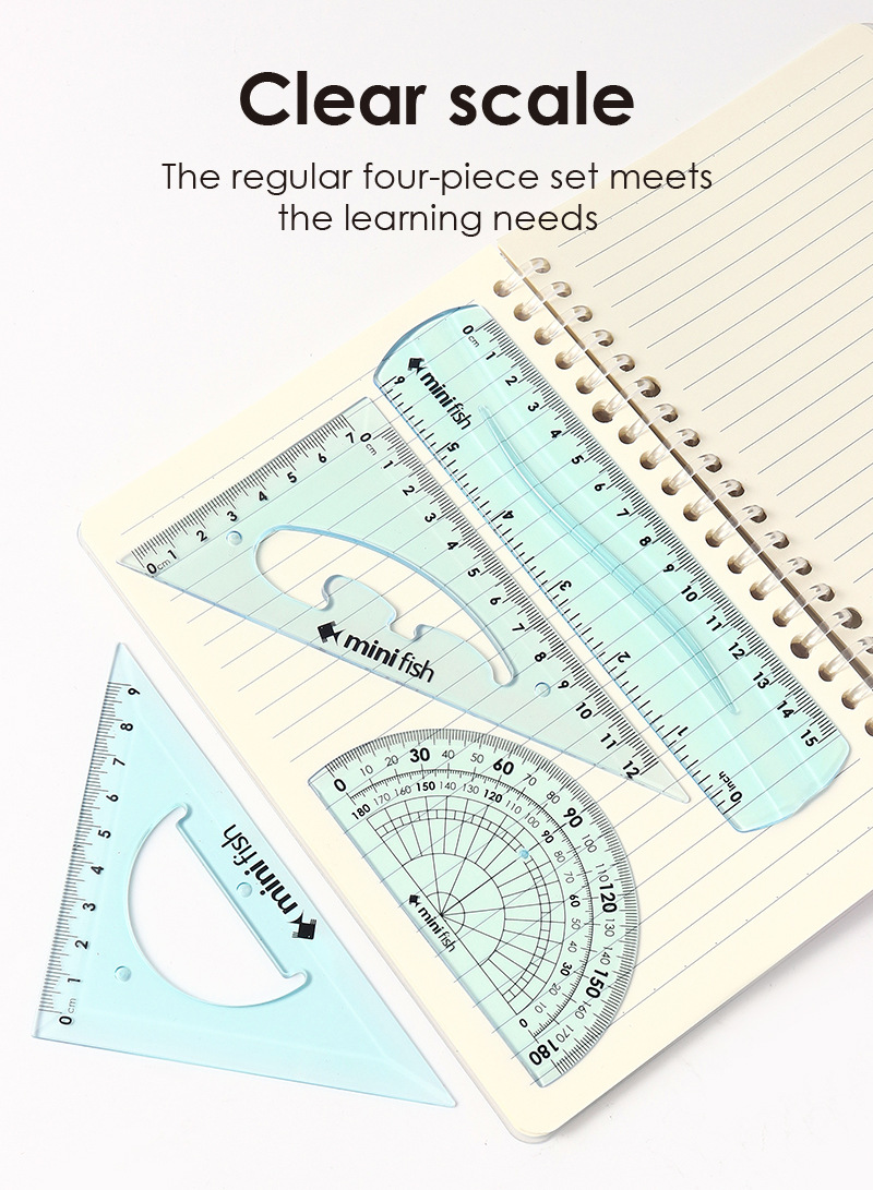 跨境外贸套装尺15cm软套尺学生彩色学习用品文具软尺子四件套批发详情7