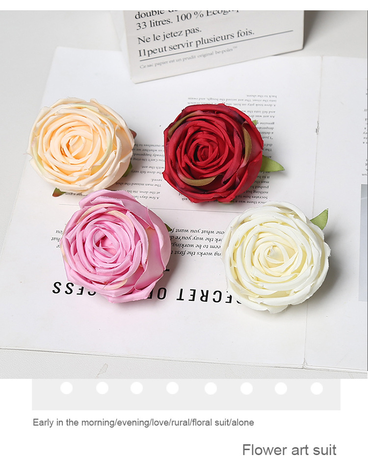 高级感皇妃玫瑰花头DIY花墙花瀑布手工花朵婚庆假花人造花环批发详情12