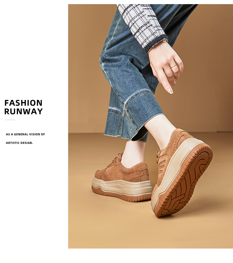 The new thick-soled height-increasing shoes for women with a light luxury and high-end feel in spring 2026, featuring a top layer of cowhide pic 25