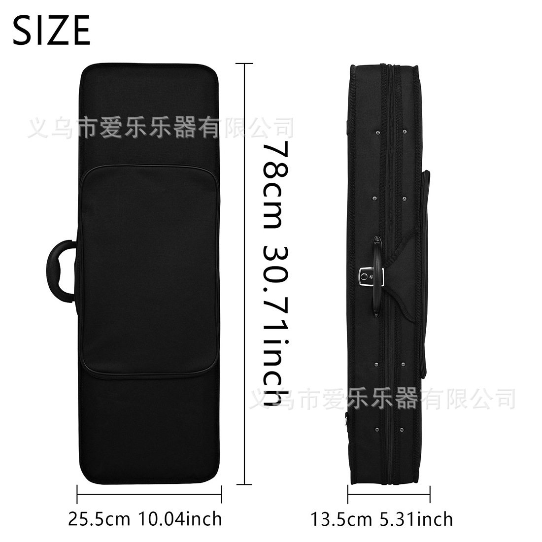 4/4 violin case, double shoulder strap, hygrometer, square box, violin protection suitcase, thickened waterproof violin case pic 2