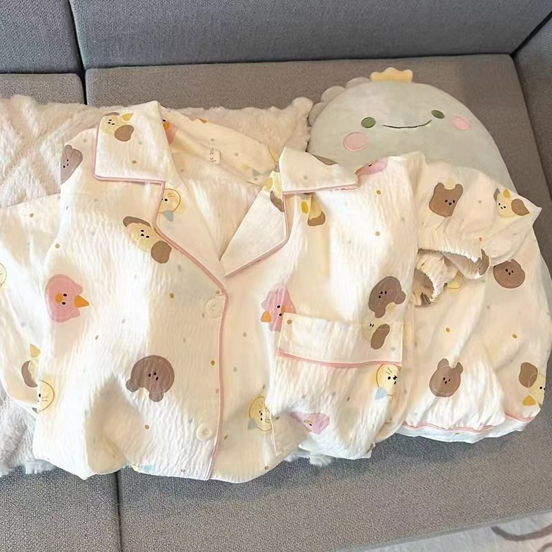 Spring new Cloud cotton Korean InS-style long-sleeved pajamas for girls, sweet and cartoonish, cute student home wear set pic 15